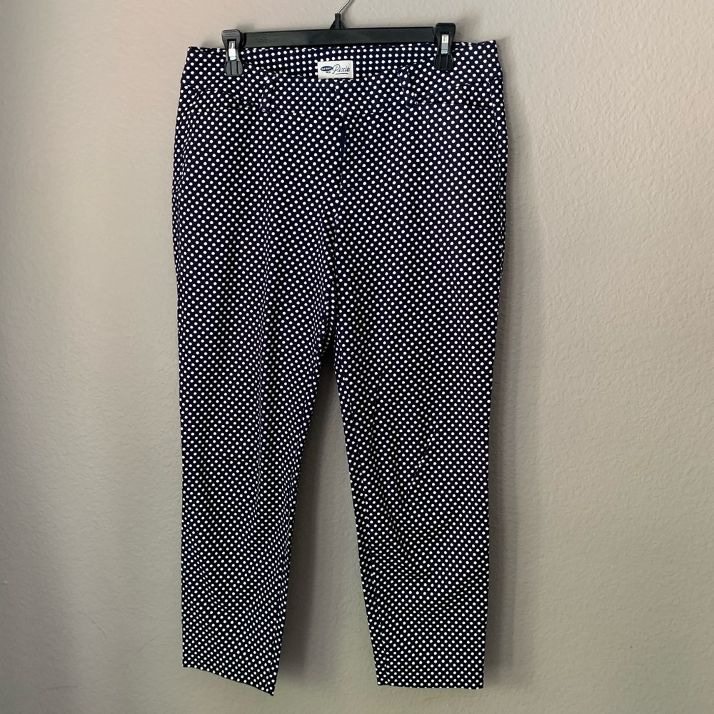 Old Navy Pixie Ankle Pants-Navy & White Polka Dot